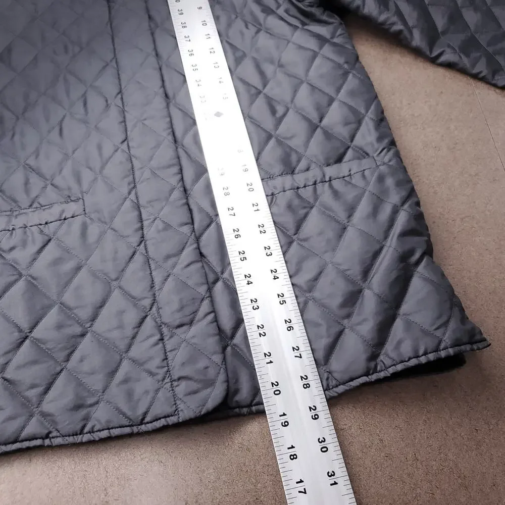 Real Clothes Saks Fifth Ave Petites Jacket Womens S Gray Quilted Collared Preppy